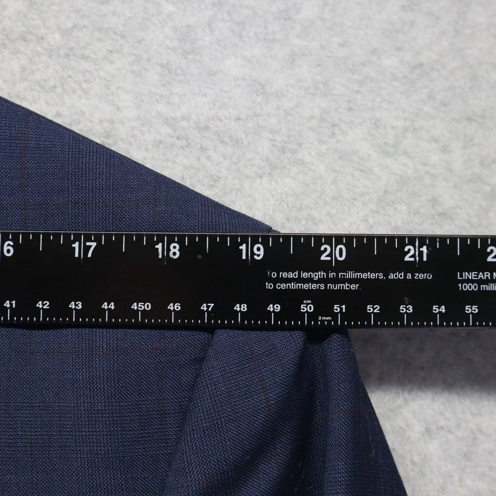 Jos A Bank Blazer Mens 44L‎ Tailored Wool 2-Button Suit Jacket Coat Blue Plaid